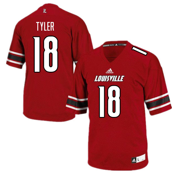 Men #18 Ty Tyler Louisville Cardinals College Football Jerseys Sale-Red - Click Image to Close